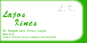 lajos kincs business card